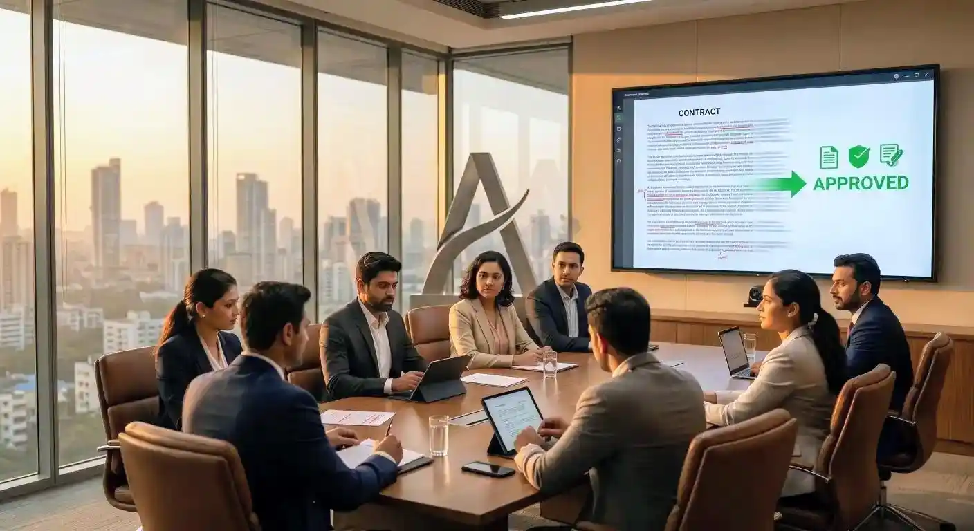 Legal accelerating business deals in a modern startup boardroom setting