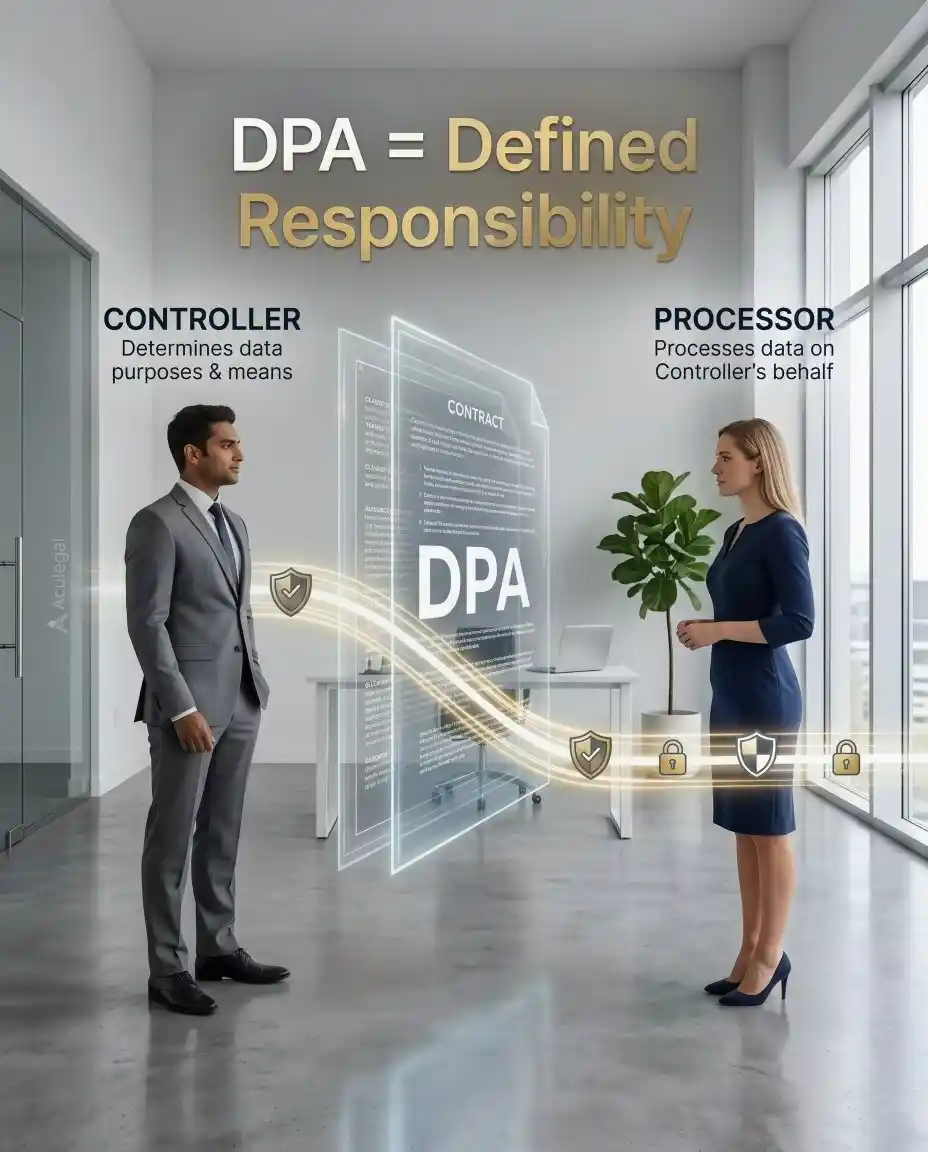 Structured data flow between business and vendor through data protection agreement