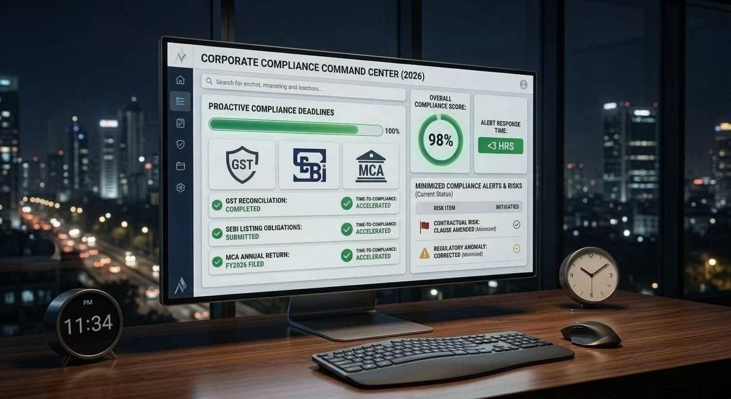 AI compliance dashboard tracking legal obligations and deadlines in India
