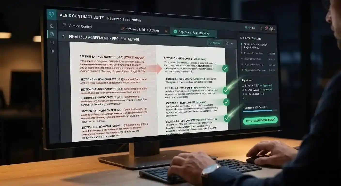 Fast contract approval process improving deal speed