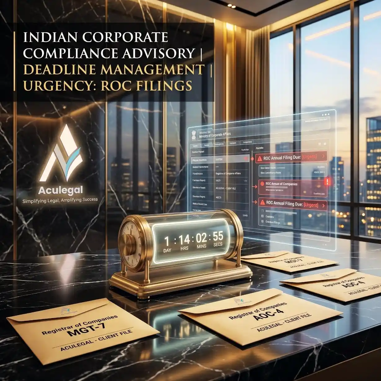 MCA compliance deadline pressure and ROC filing urgency concept
