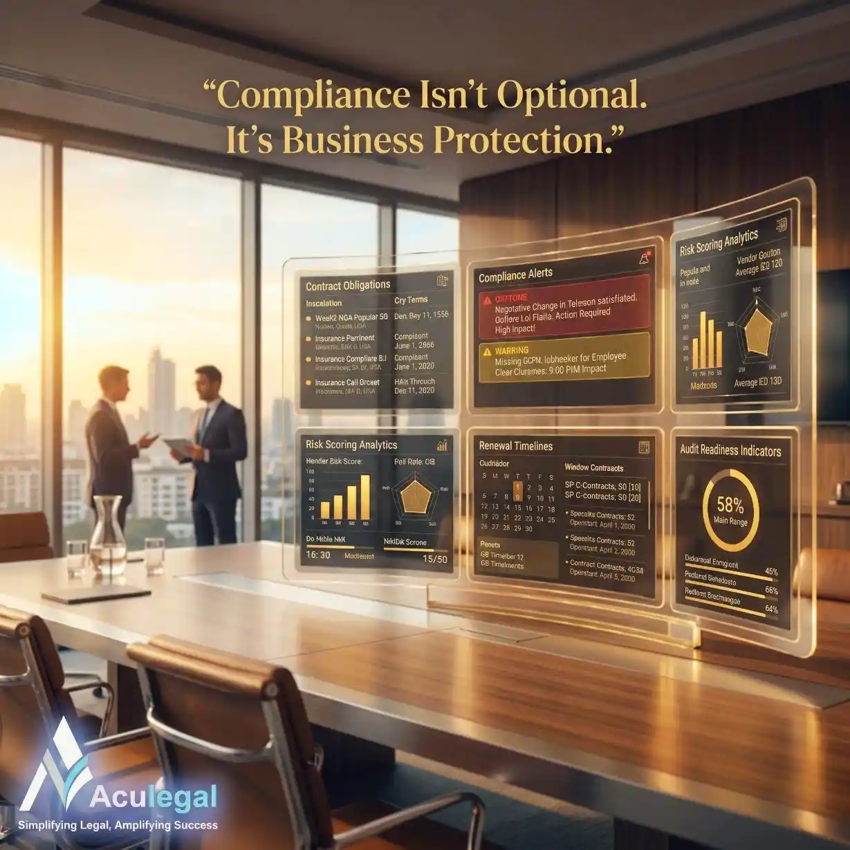 Contract compliance and legal risk management dashboard for SMEs