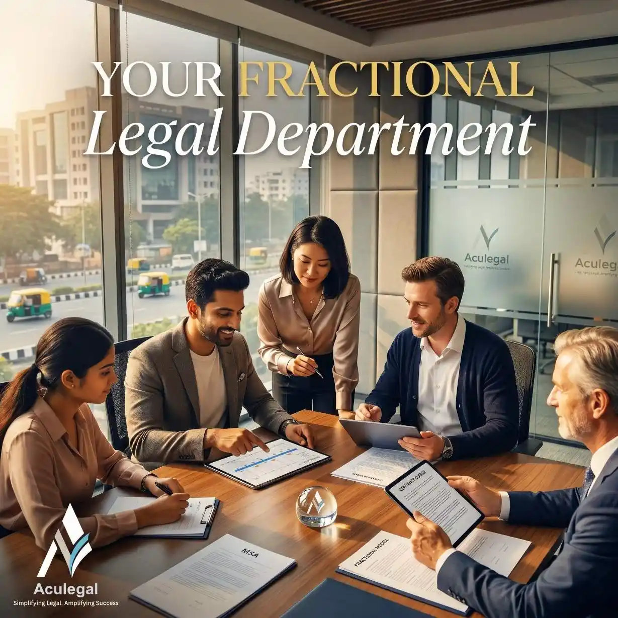 Aculegal legal team working closely with startup founders in collaborative office
