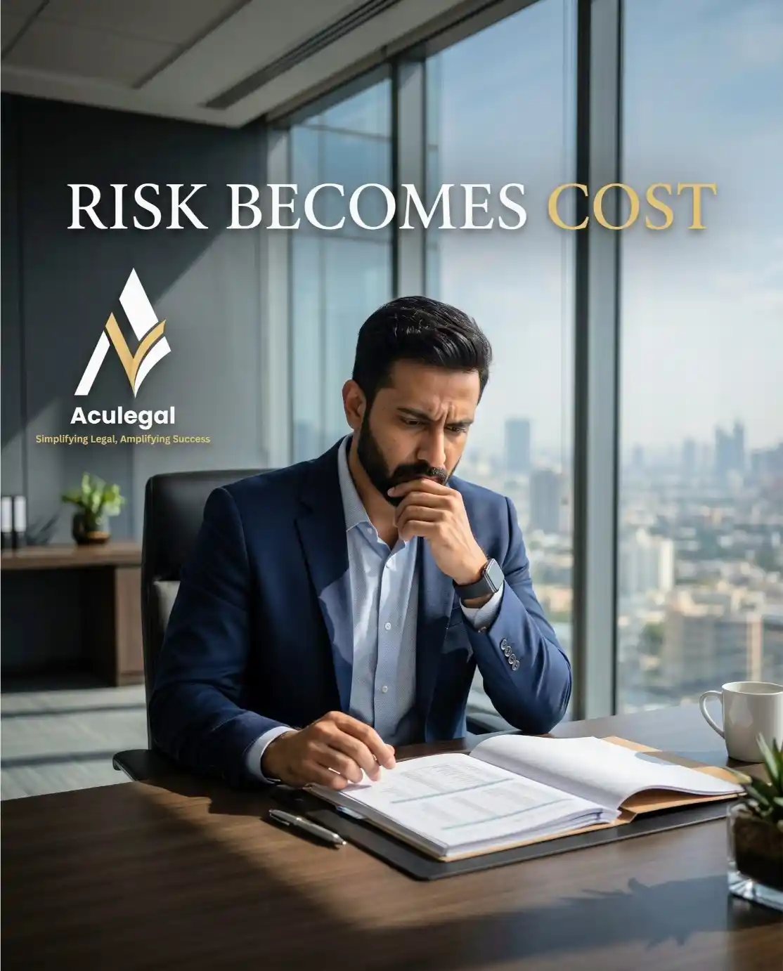 Business professional facing financial and legal consequences