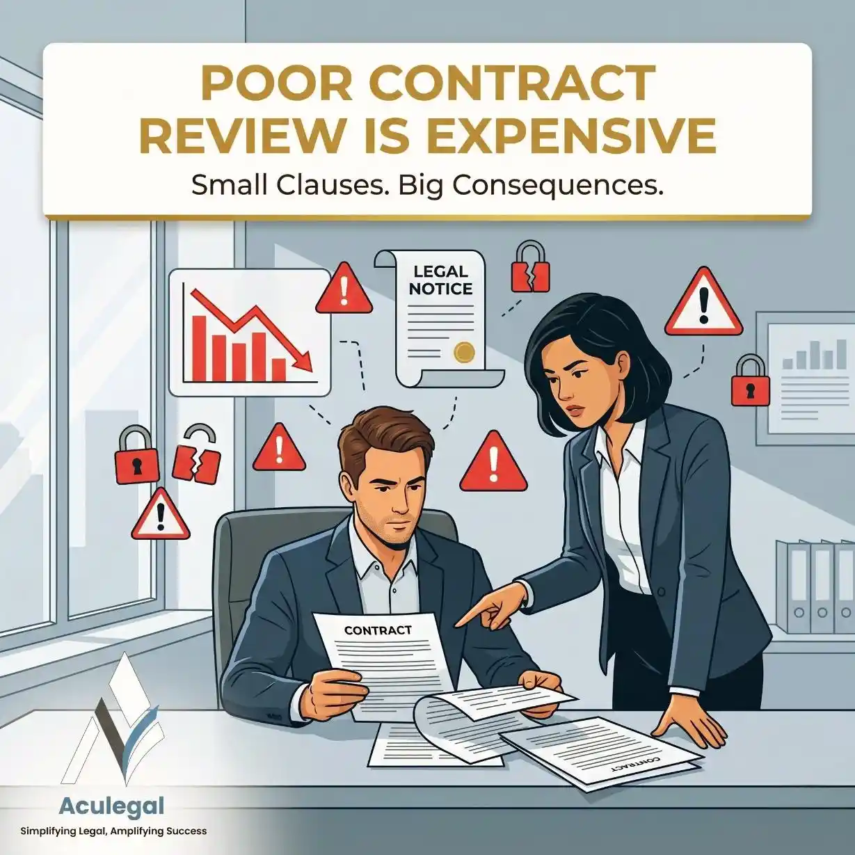 Business owner facing financial losses due to poor contract review