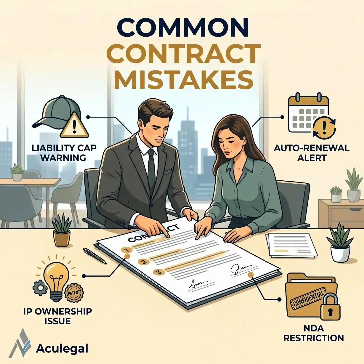 Startup founders making common contract review mistakes that increase business risks