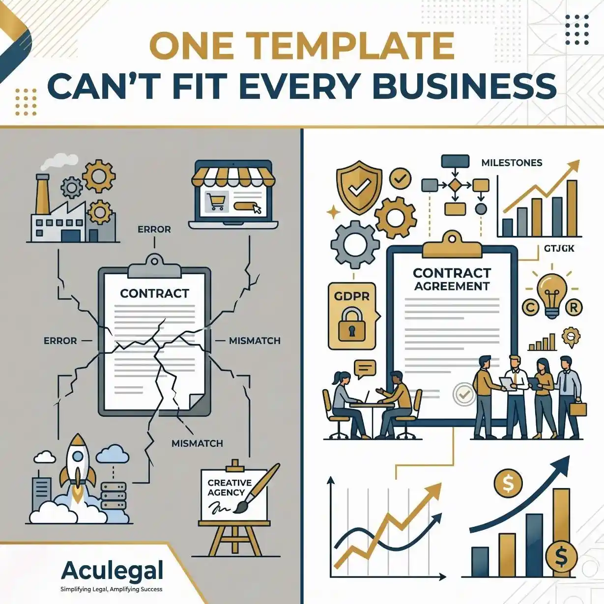Generic legal templates versus customized startup contracts