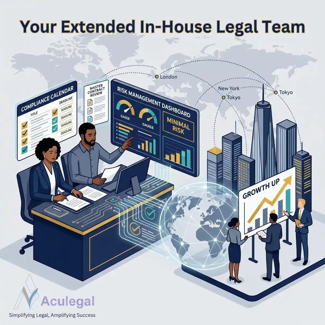 Dedicated legal team supporting growing businesses through a virtual legal model