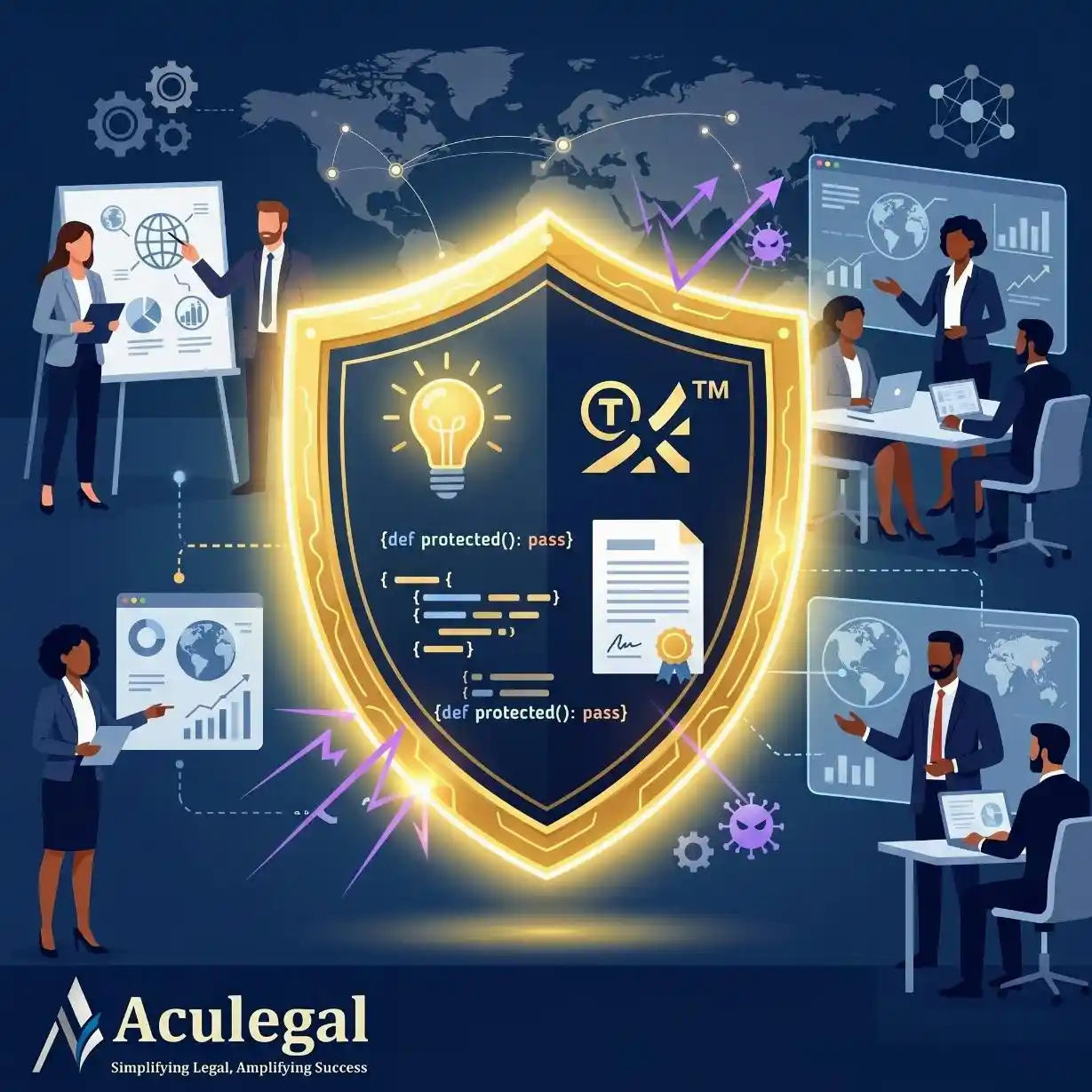 Intellectual property protection safeguarding business innovation and ideas.