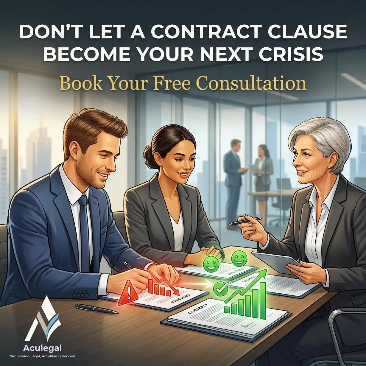 Startup founder receiving legal guidance to prevent future contract disputes