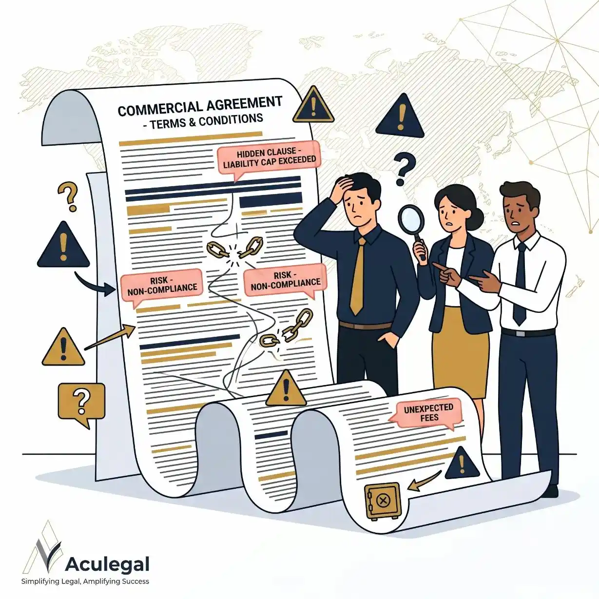 Business owner facing legal risks from unsigned contract obligations