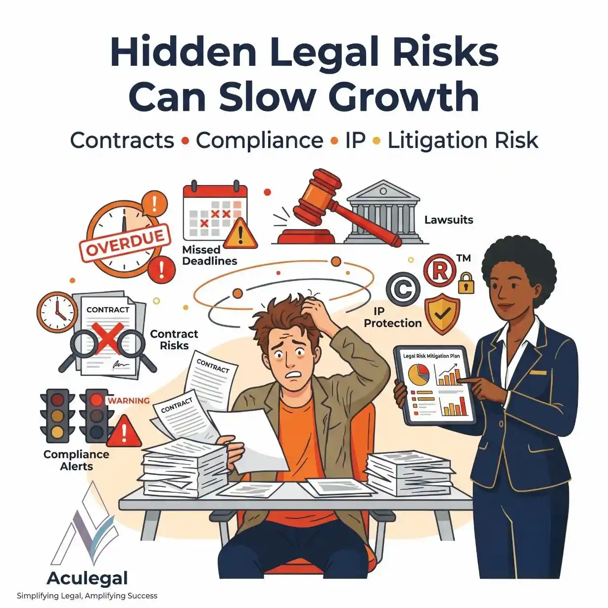 Growing businesses face hidden legal risks without strategic legal leadership.