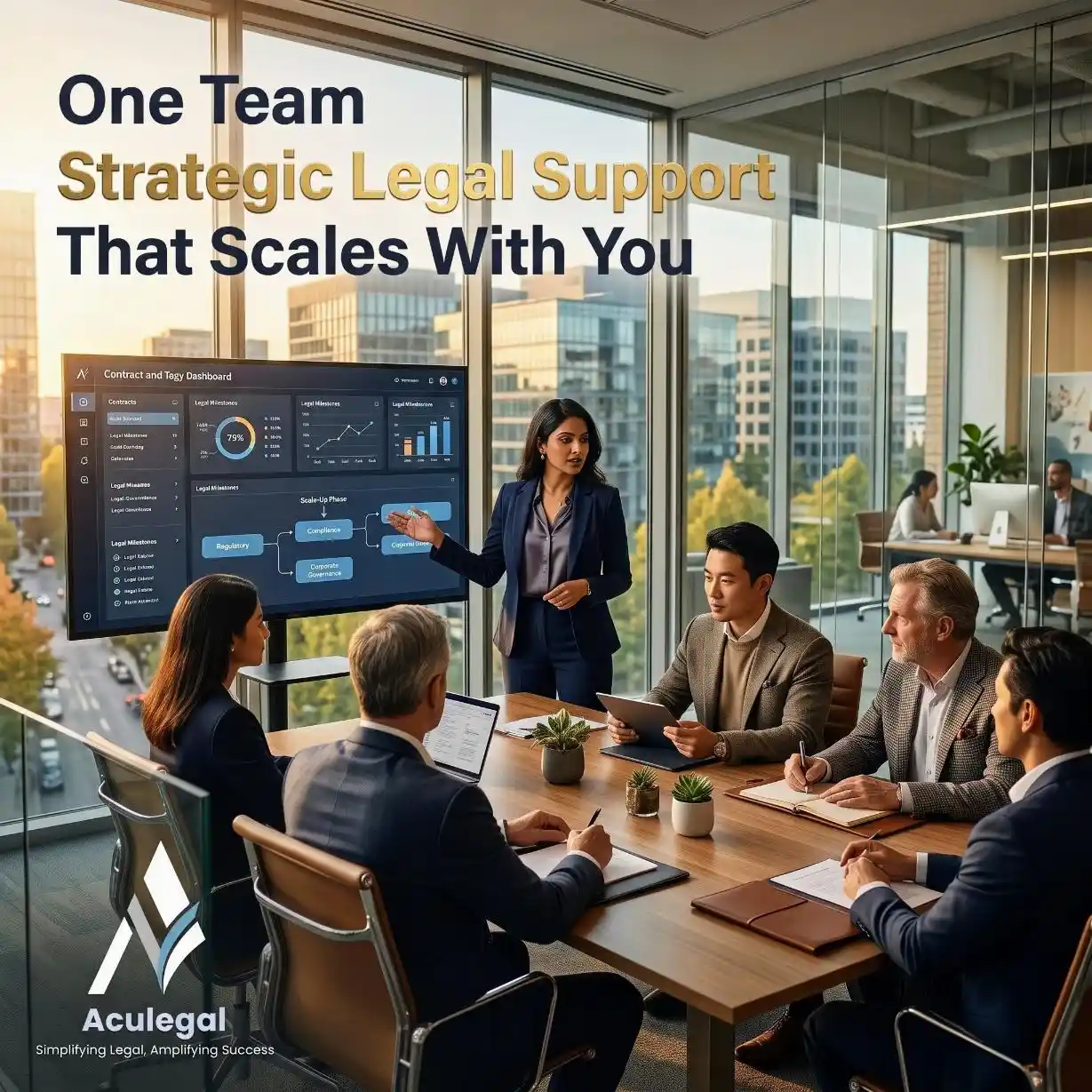 Business owners collaborating with a dedicated Fractional Legal Team