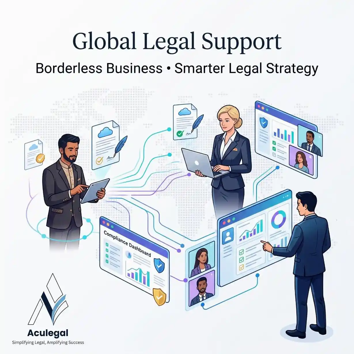 Virtual legal team supporting businesses across multiple countries.