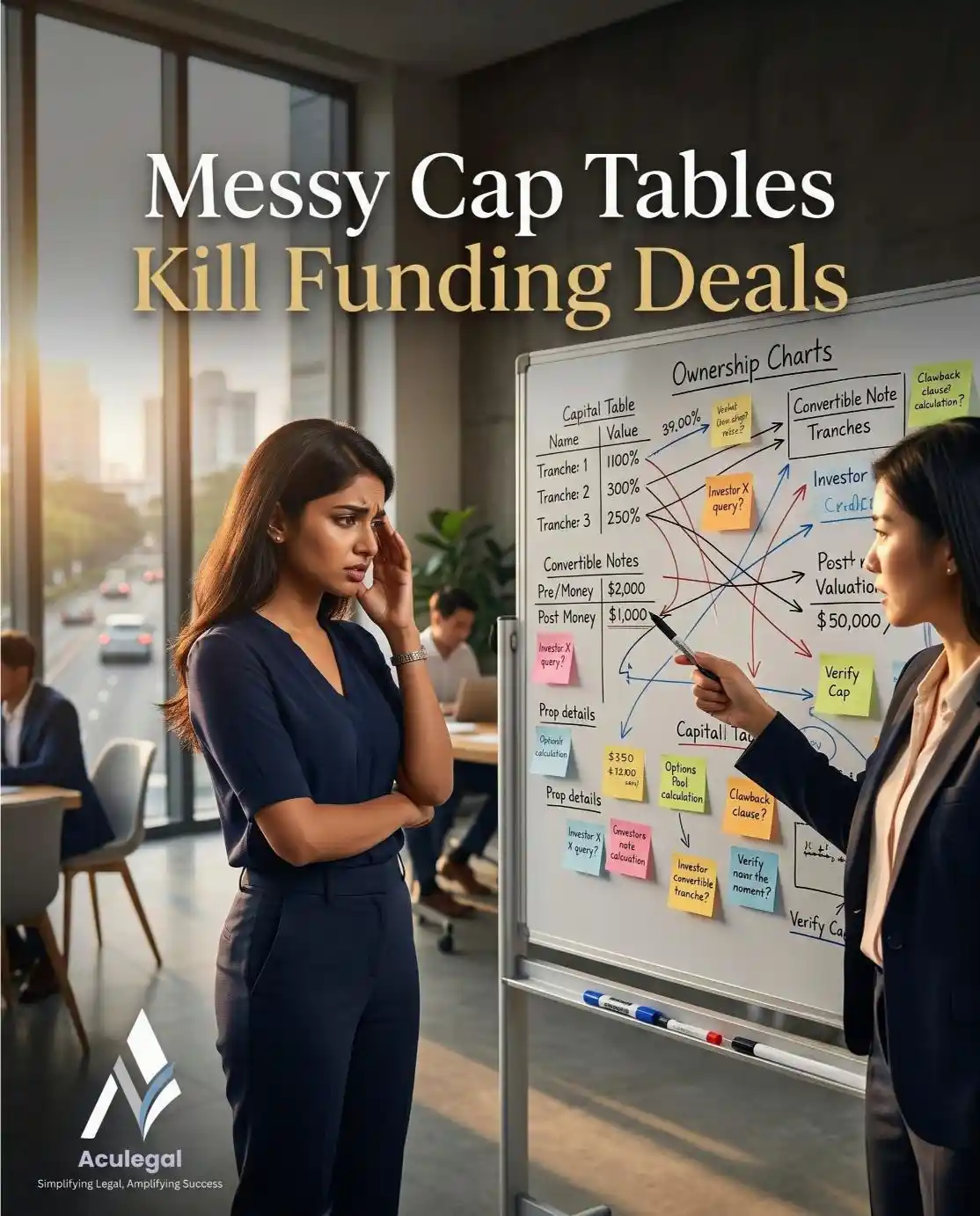 Startup founder frustrated by messy cap table during funding due diligence