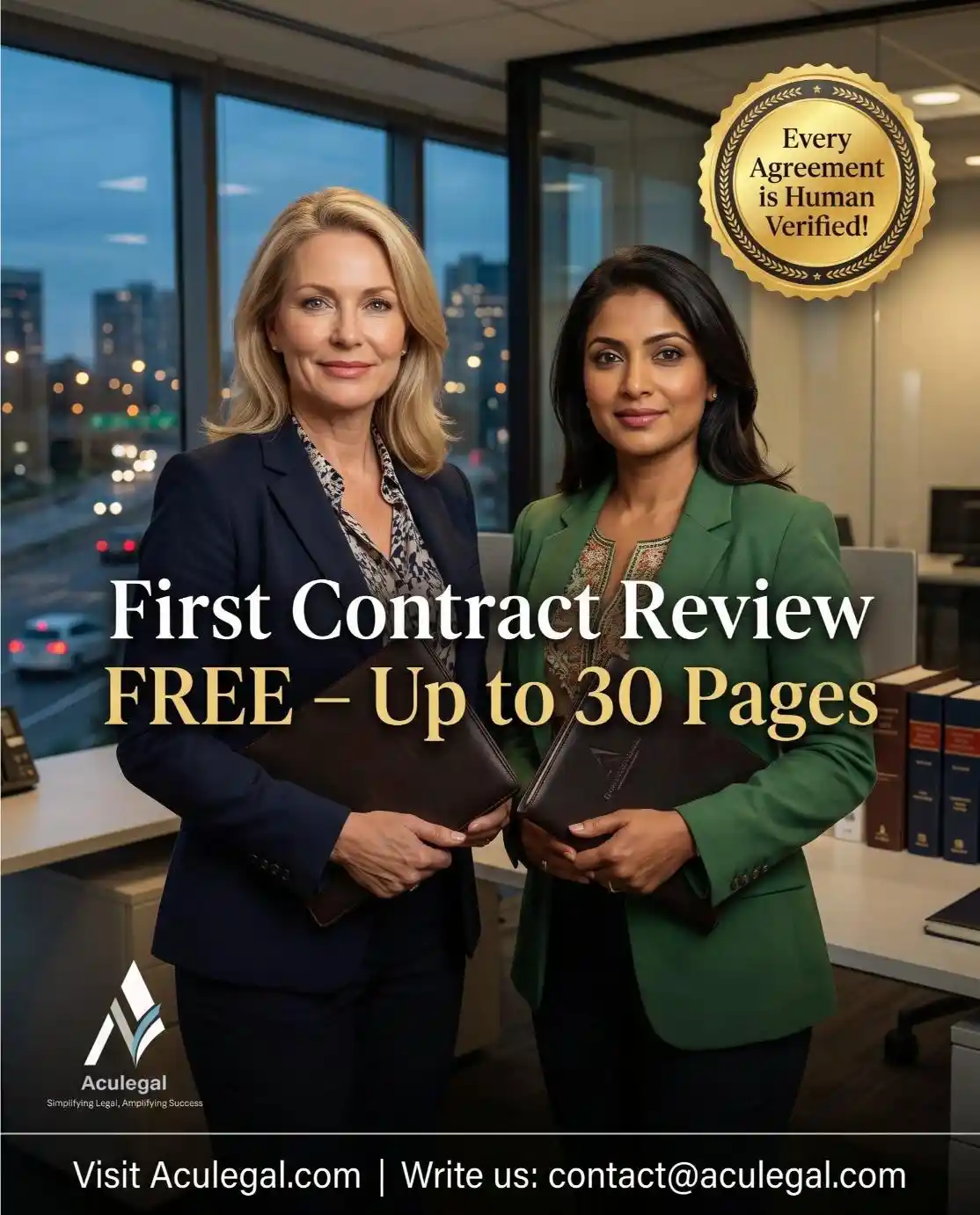 Claim Free First Contract Review up to 30 pages - Aculegal