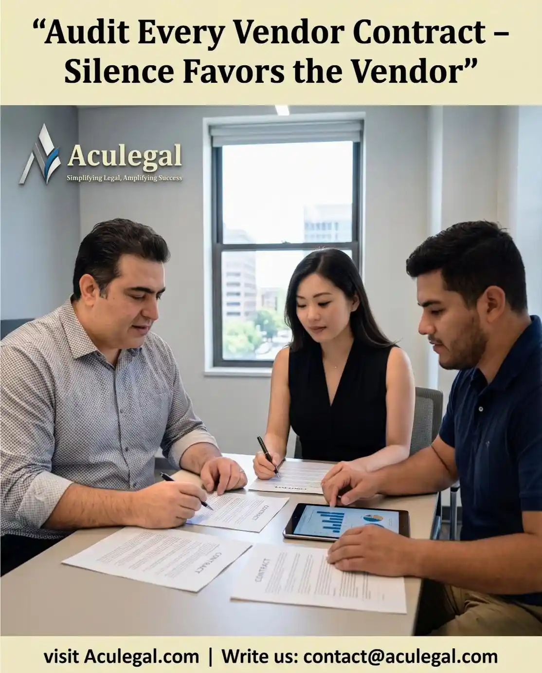 Aculegal Fractional Legal Team Auditing Vendor Contracts for Factory Data Ownership Gaps