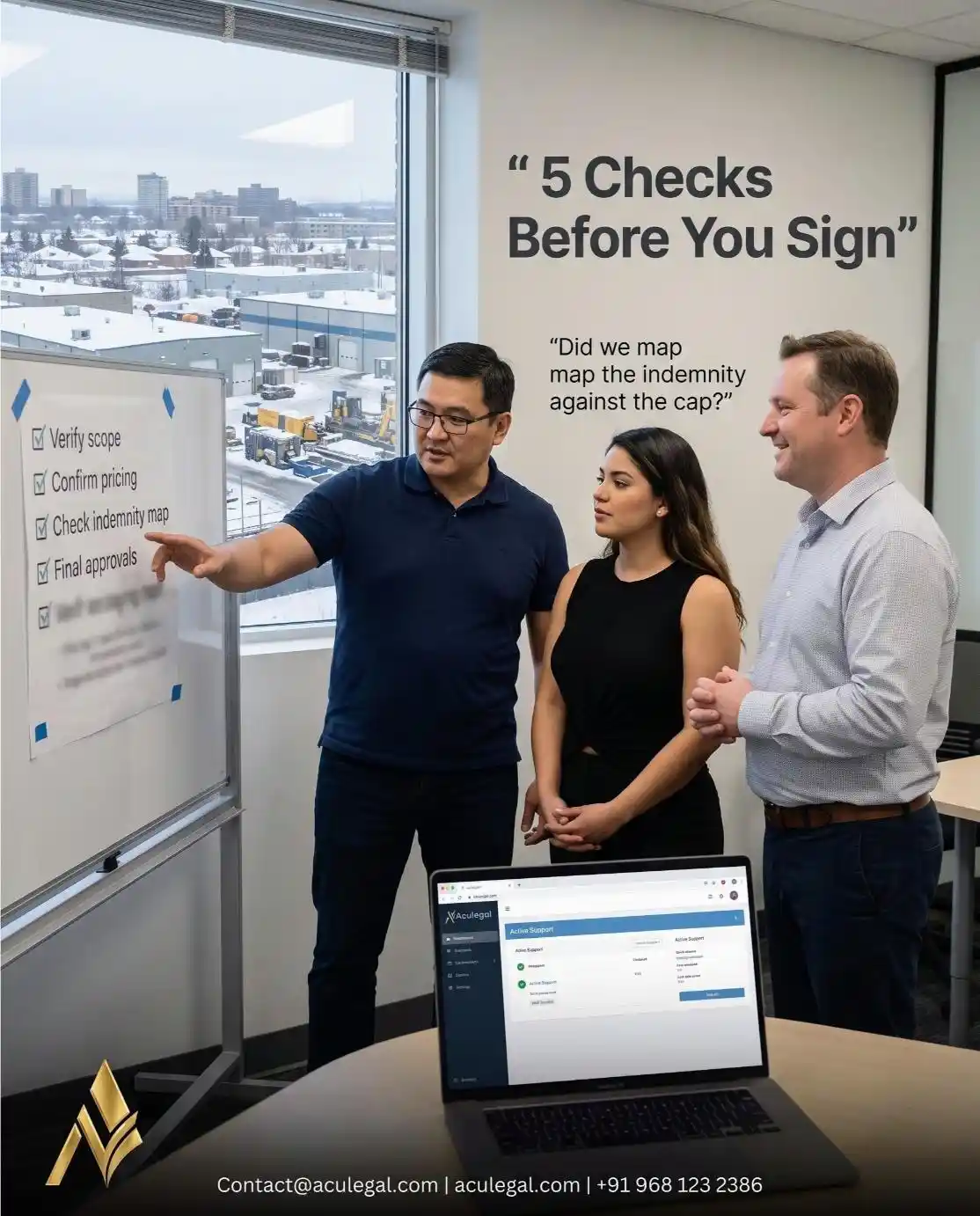 Aculegal expert guiding client through SaaS limitation of liability checklist